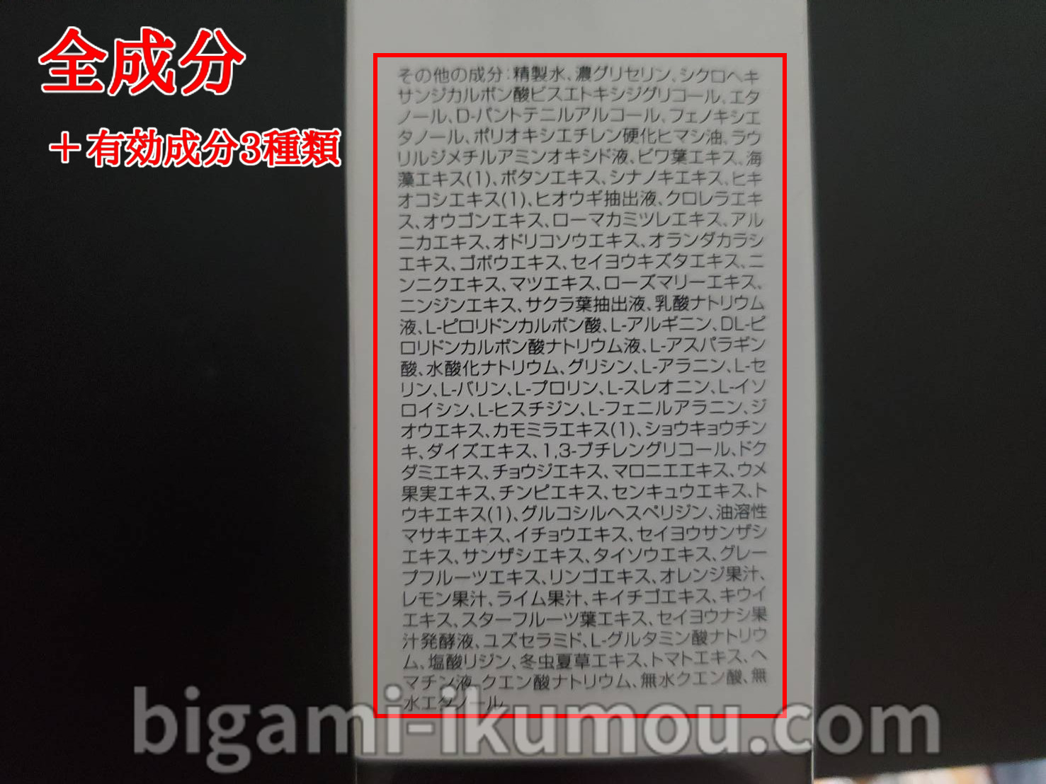 チャップアップ・全成分